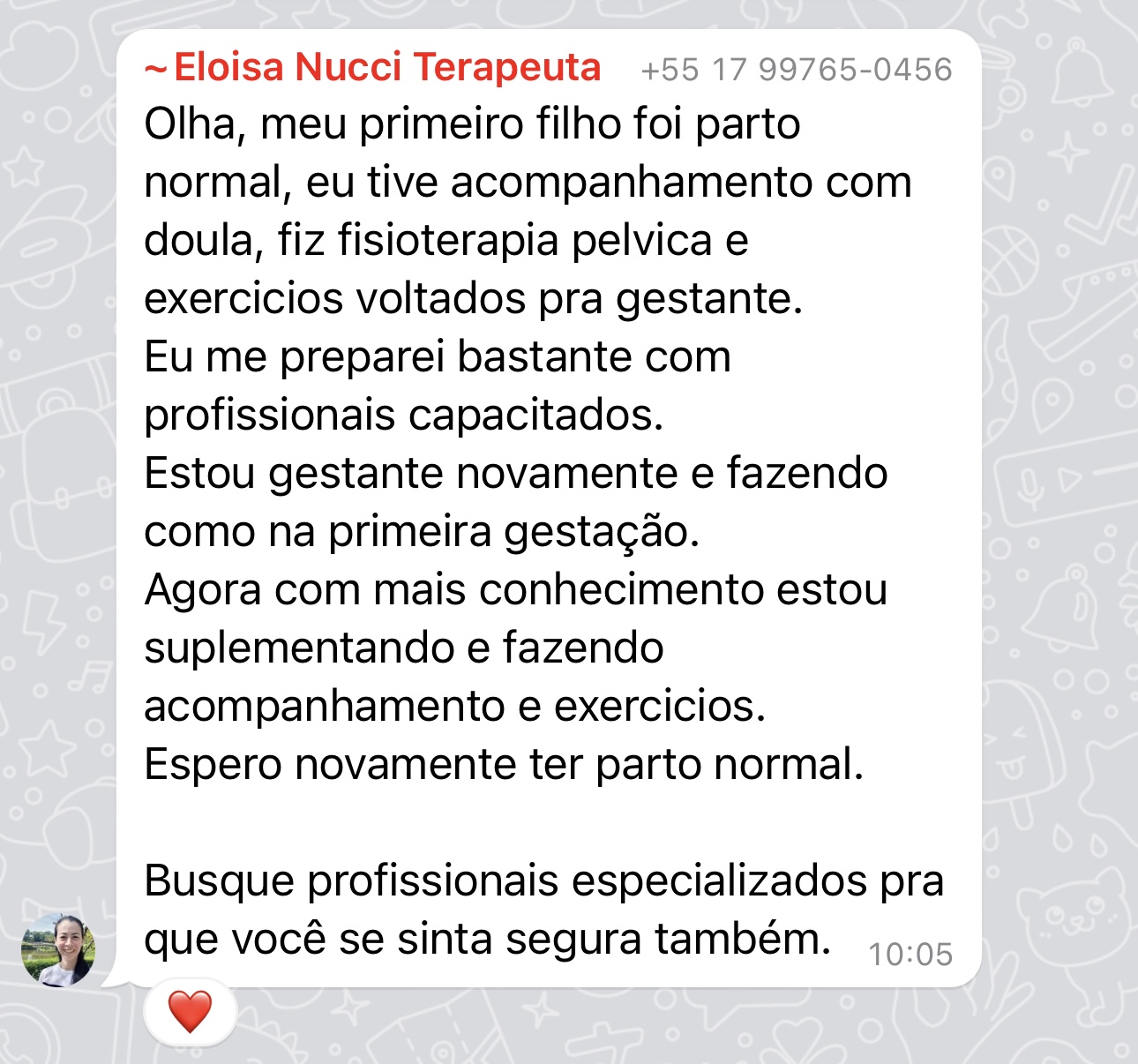Depoimento de mãe que aplicou o Método DVP