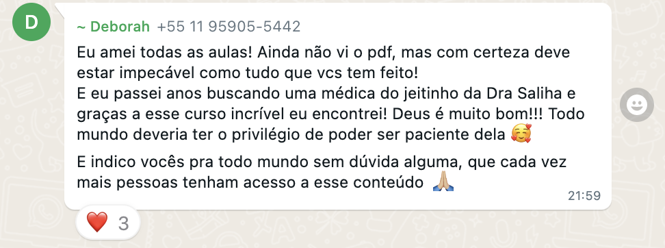 Depoimento de mãe que aplicou o Método DVP