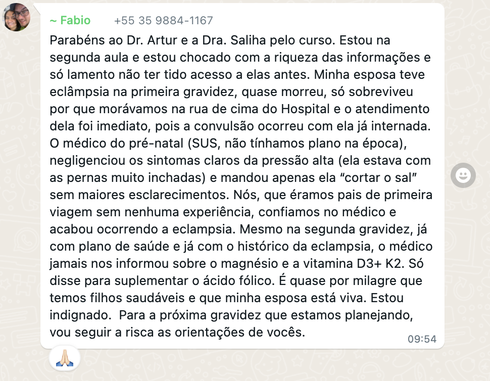 Depoimento de mãe que aplicou o Método DVP
