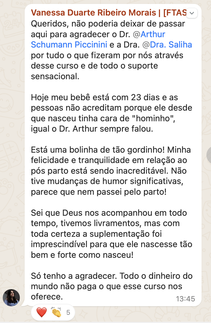 Depoimento de mãe que aplicou o Método DVP